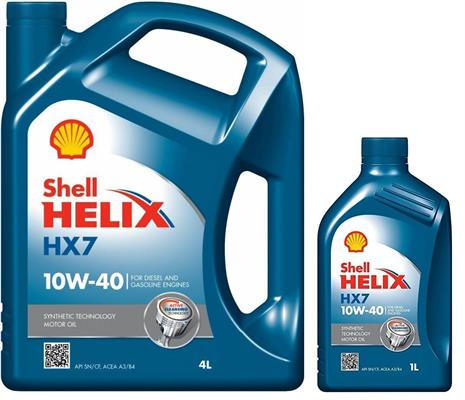 KIT SHELL HELIX HX7 10W/40 4+1 LITRI